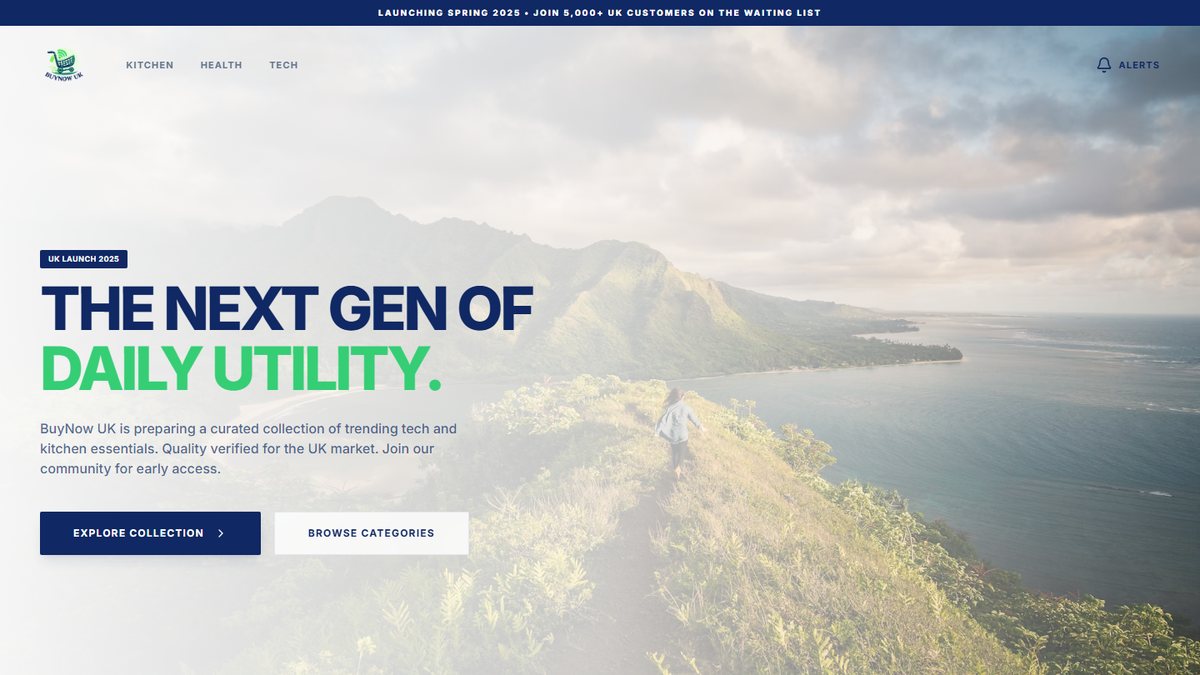 Homepage of buynowuk.com — BuyNow UK Retail Launch Store built by Jazba Host